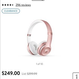 BEATS SOLO3 WIRELESS ON-EAR HEADPHONES ROSE GOLD